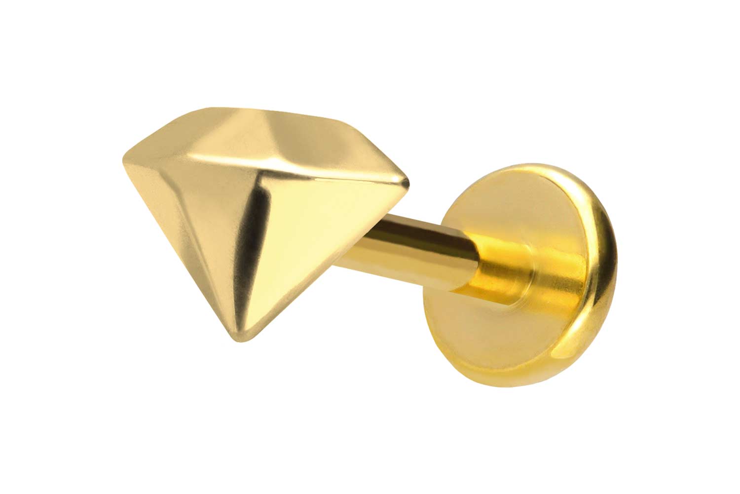 Titan Labret Piercing mit Push Fit DIAMANT
